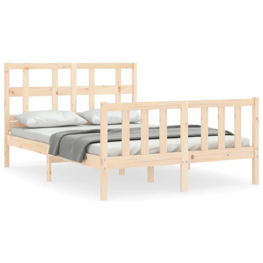Bedframe met hoofdbord massief hout