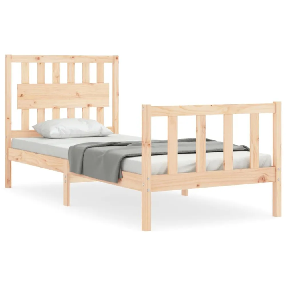Bedframe met hoofdbord massief hout