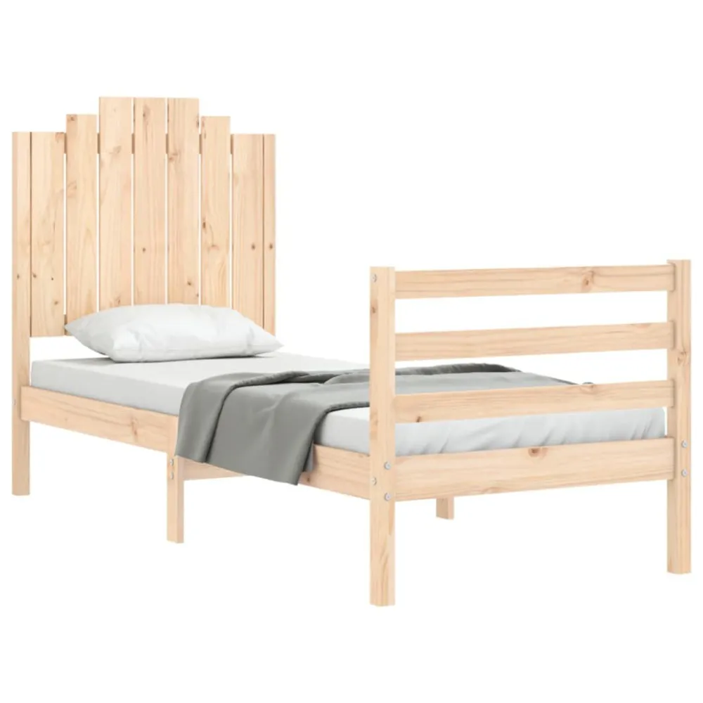 Bedframe met hoofdbord massief hout