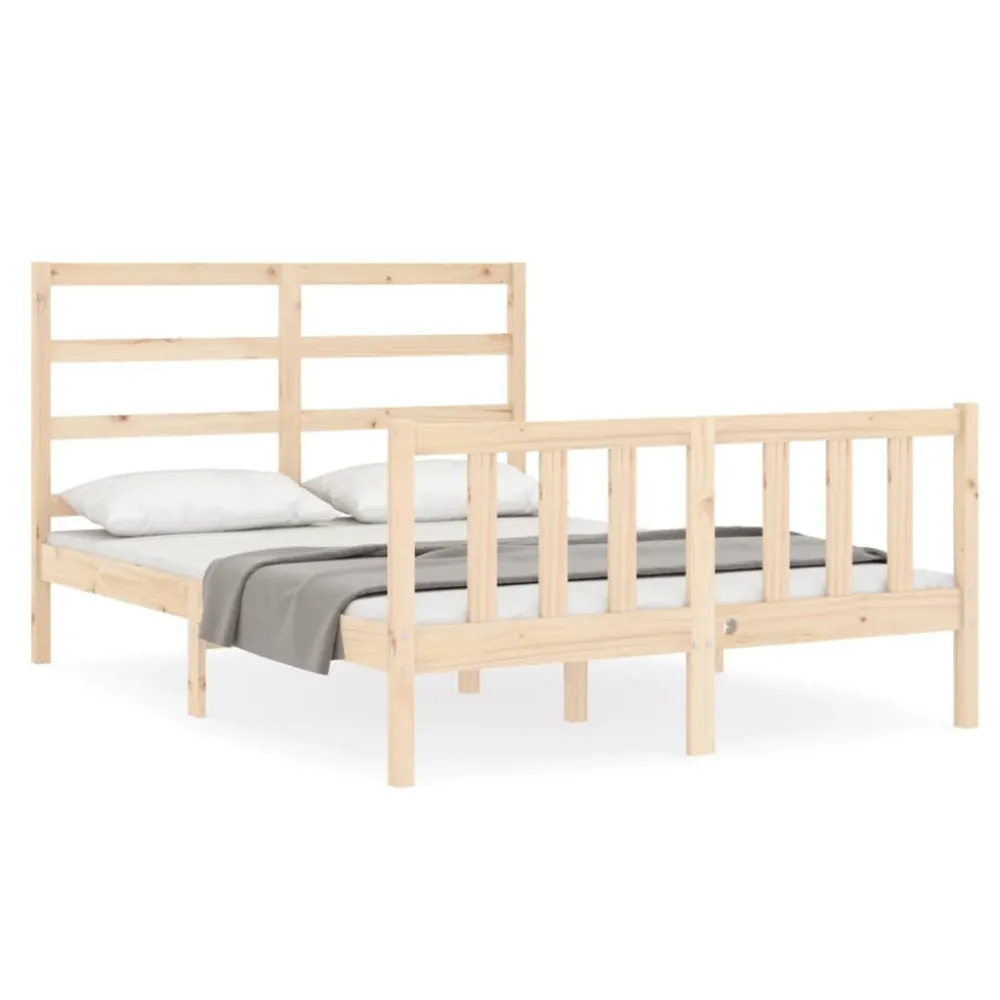 Bedframe met hoofdbord massief hout
