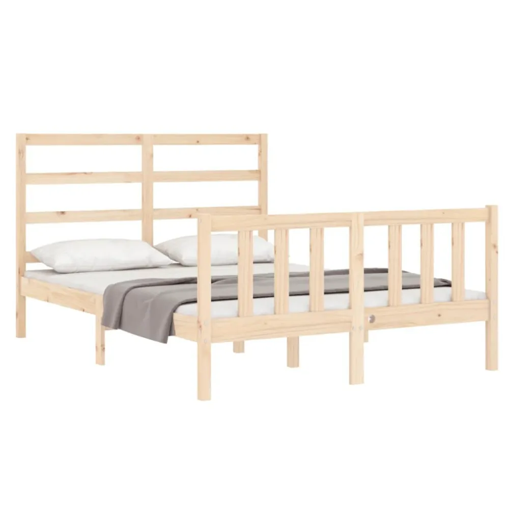 Bedframe met hoofdbord massief hout