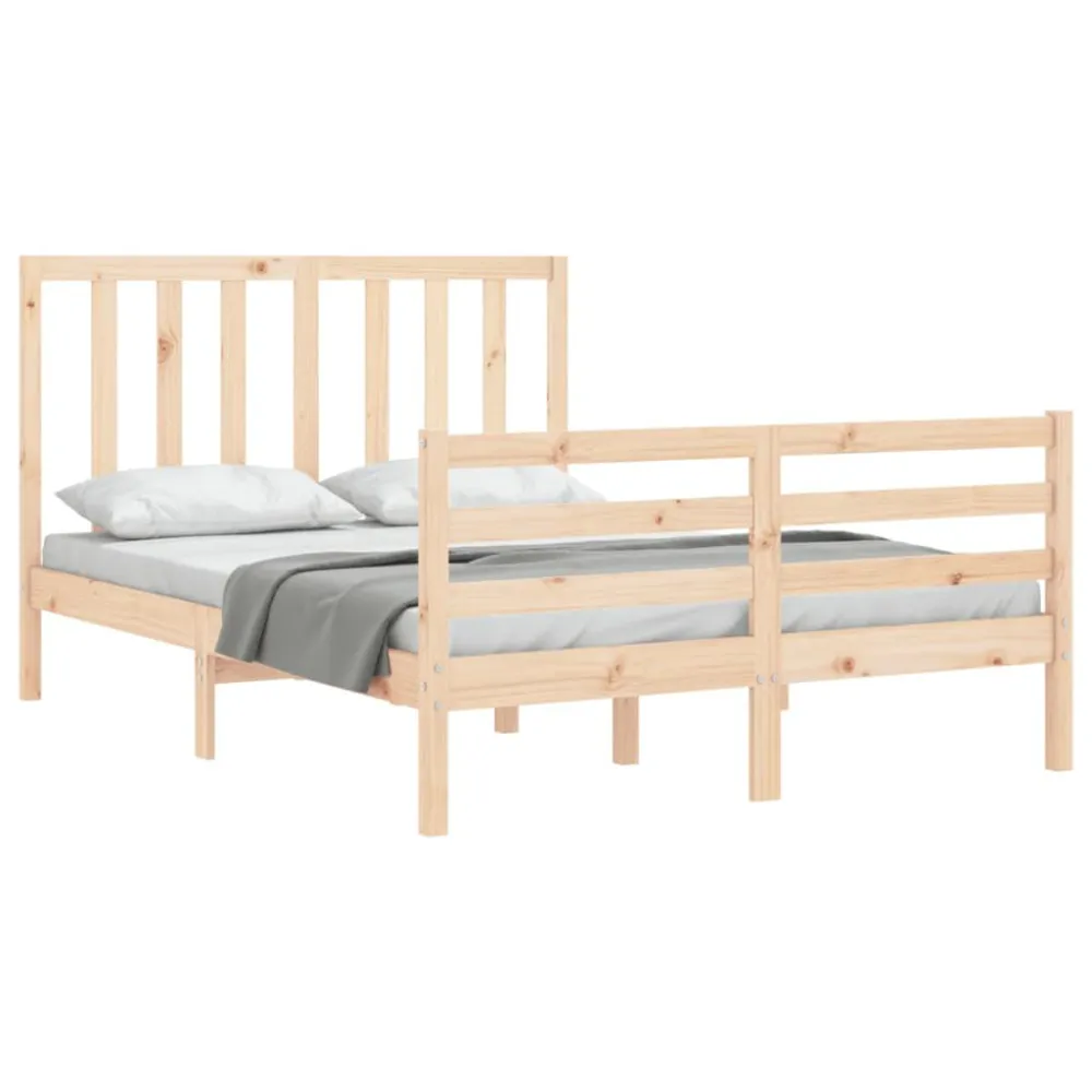 Bedframe met hoofdbord massief hout