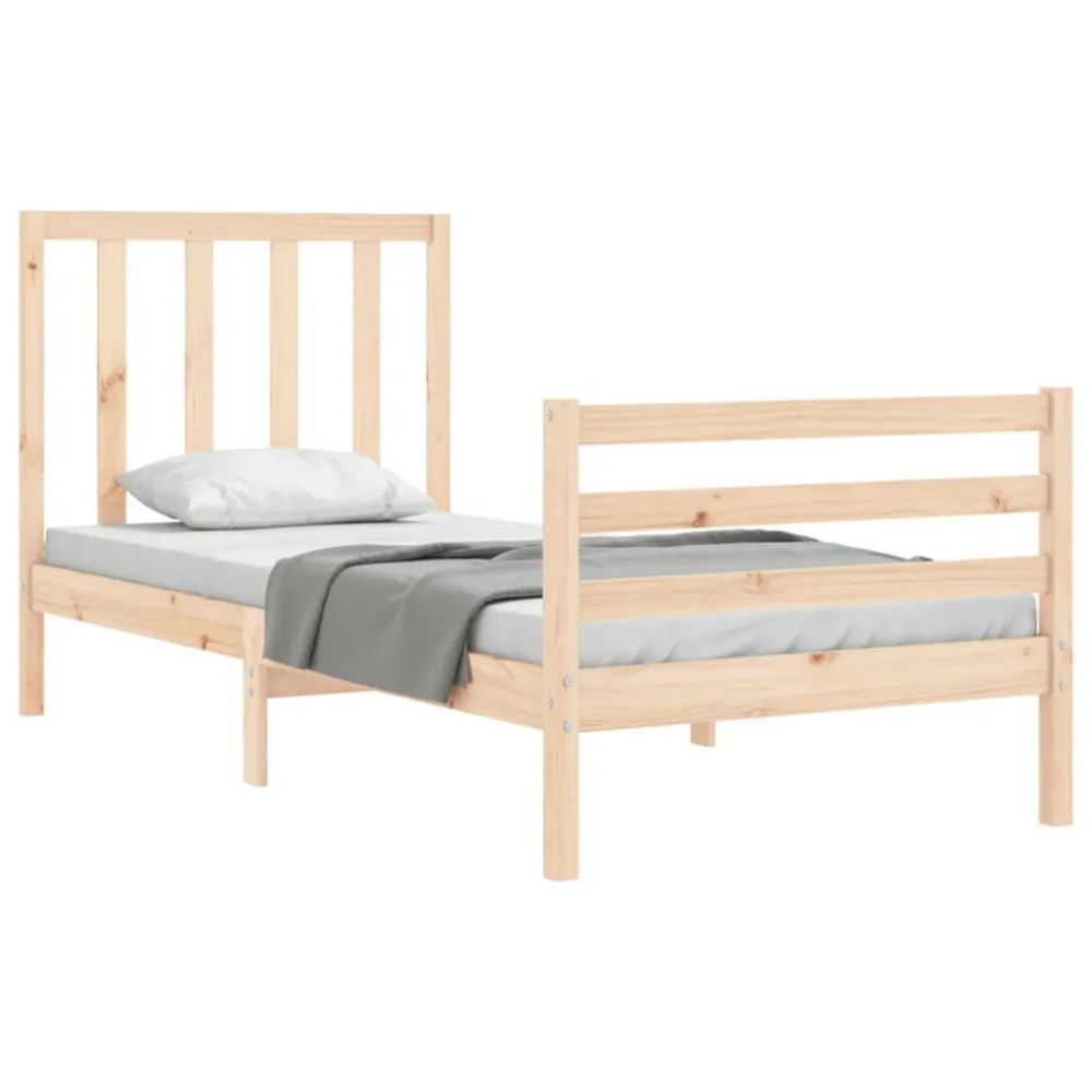 Bedframe met hoofdbord massief hout