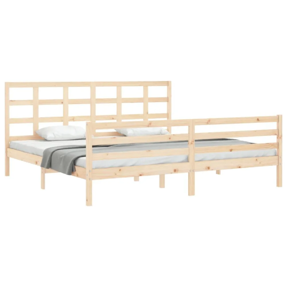 Bedframe met hoofdbord massief hout