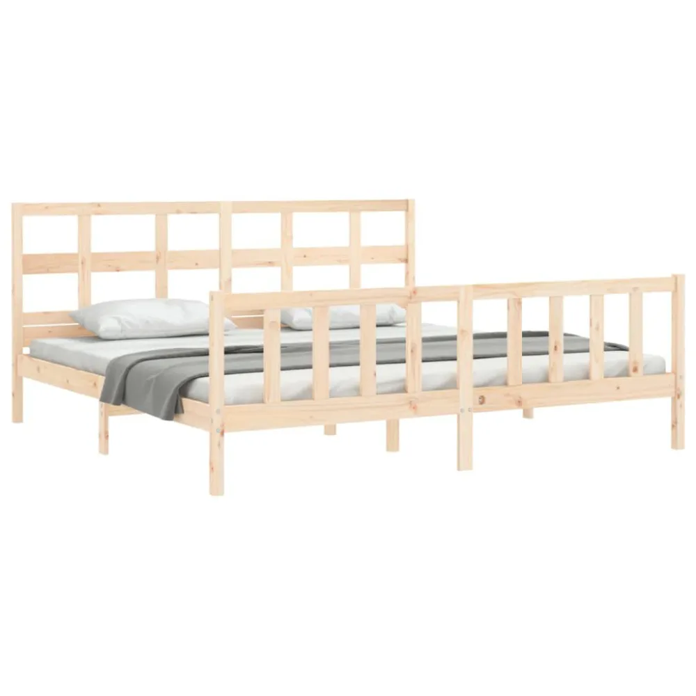 Bedframe met hoofdbord massief hout