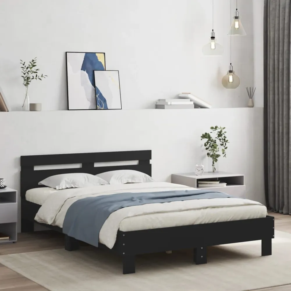 Bedframe met hoofdeinde bruin eikenkleur 120x190 cm