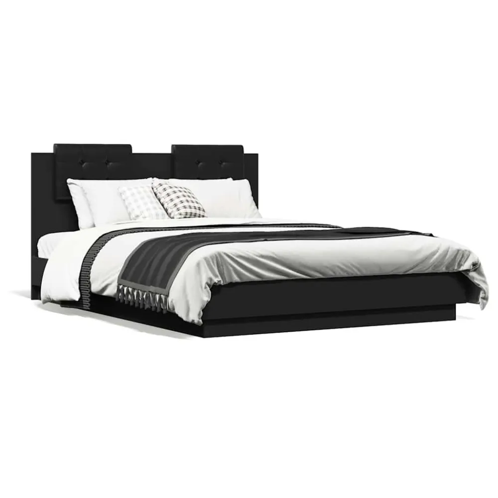 Bedframe met hoofdeinde bruin eikenkleurig 120x190 cm