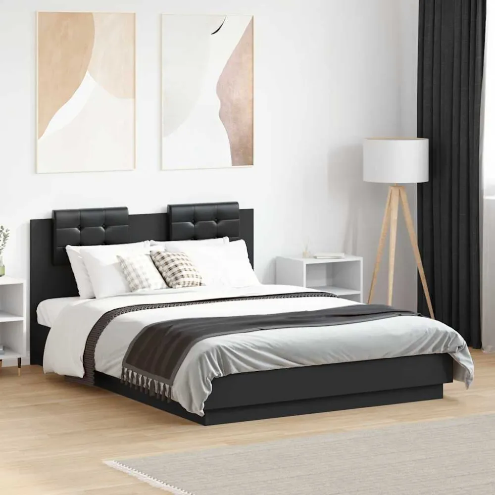 Bedframe met hoofdeinde bruin eikenkleurig 120x190 cm