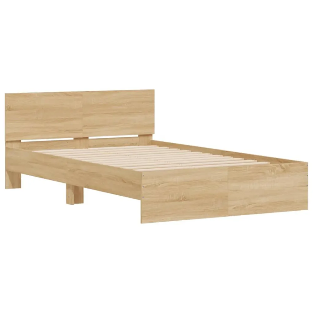 Bedframe met hoofdeinde sonoma eikenkleurig 120x190 cm