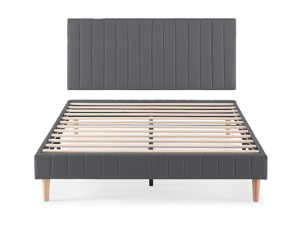 Beklede basis + hoofdeinde Eris 160x200 cm Donkergrijs