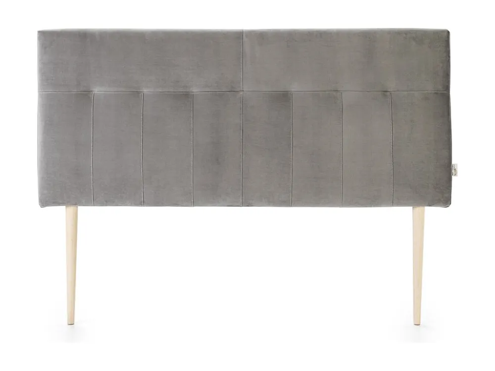 Beklede hoofdeinde Napels 160x100 cm Grijs, Fluweel, Houten poten