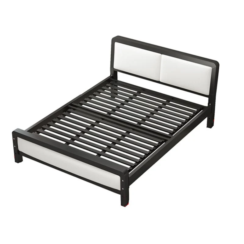 Contemporary Metal Bed Slat Headboard Rectangular Aanpasbaar Bed White