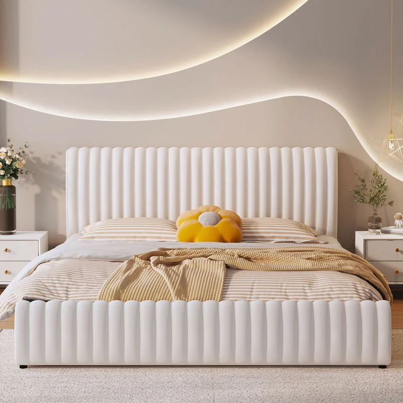 Contemporary Solid Color Mattress Included Headboard Rectangular Conventioneel Bed