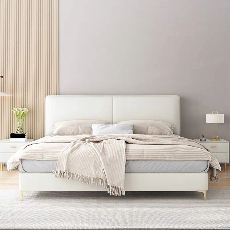 Contemporary Uni Wood Headboard Rectangular Panel Standard Bed