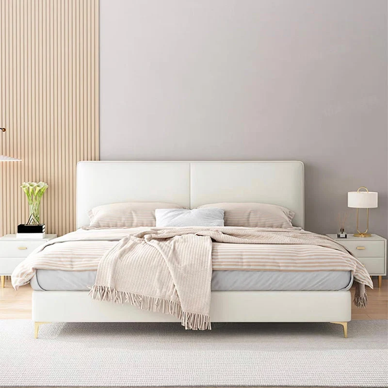 Contemporary Uni Wood Headboard Rectangular Panel Standard Bed