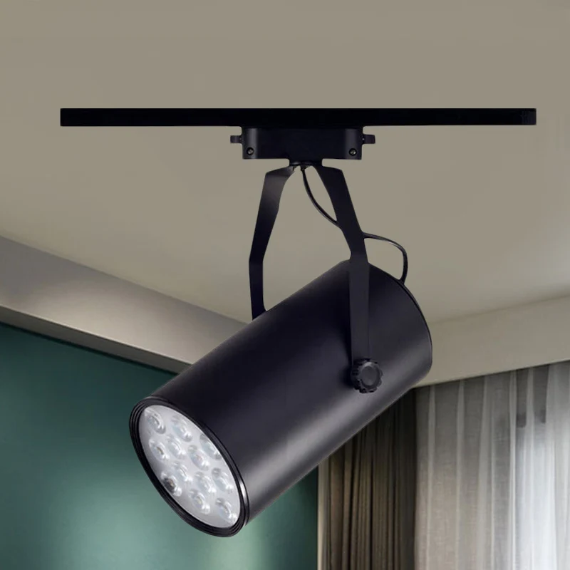 Cylindrical Shade Restaurant Semi Flush Light Loft Stylish Metal LED Black/White Verstelbaar Ceiling Fixture White