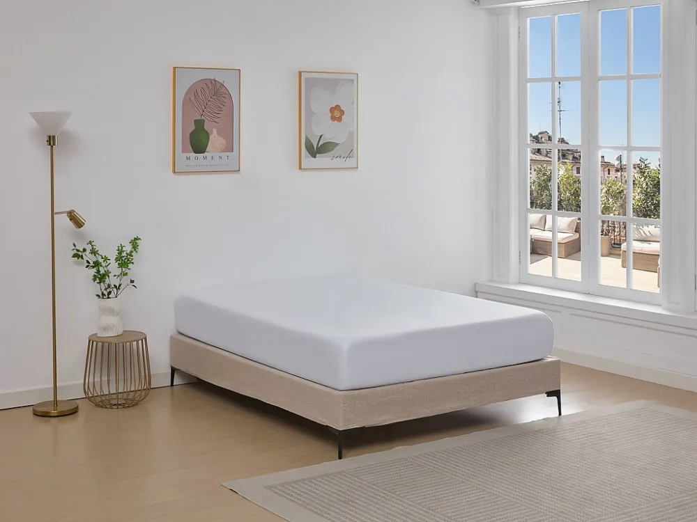 Decoratief gestoffeerde bedbodem 160 x 200 cm met afneembare hoes - Lichtbruin - ISANI van YSMÉE