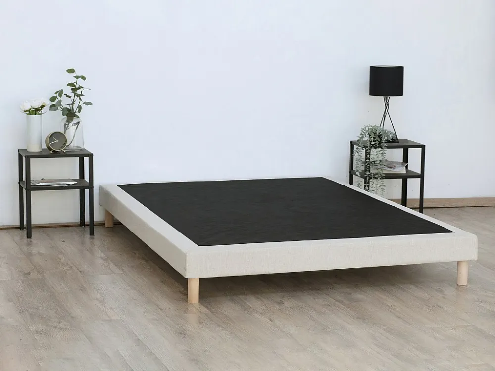Decoratieve gewatteerde bedbodem 140 x 190 - Natuurtint - KOZANI van YSMÉE