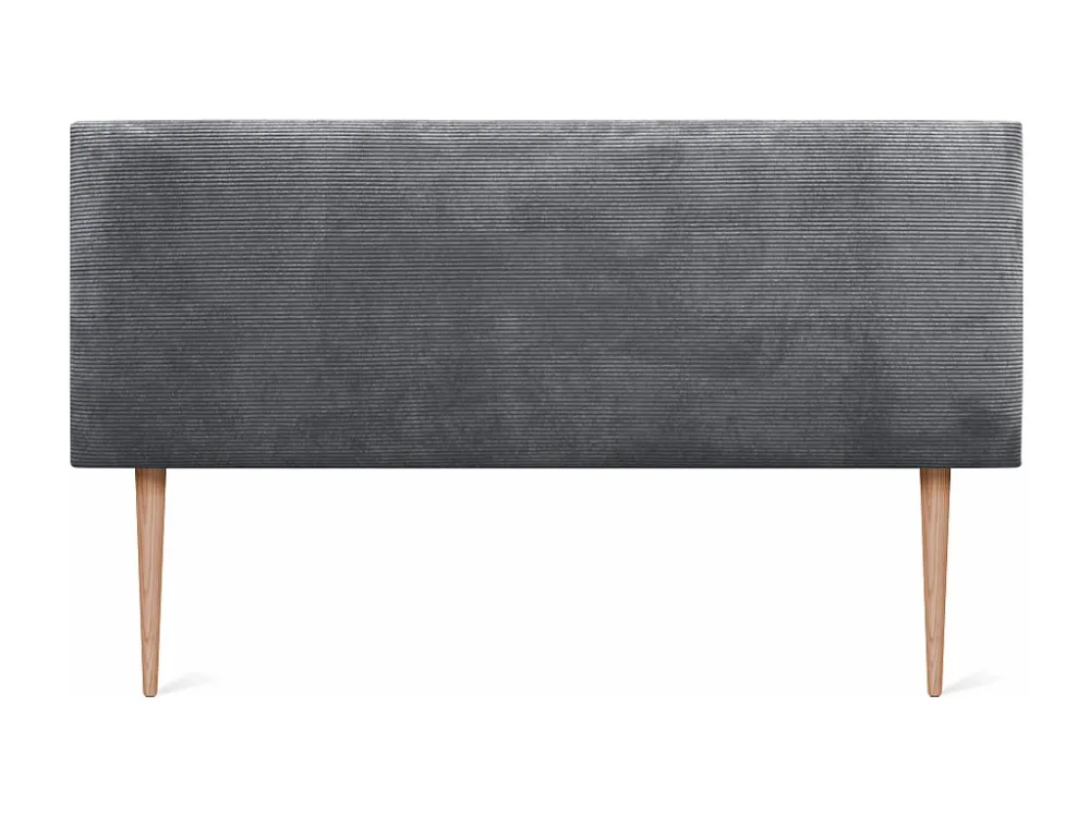 DHOME Effen corduroy hoofdeinde 135x115 met bedpoten 120/135/140 - Donkergrijs