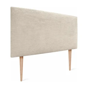 DHOME Effen Corduroy Hoofdeinde 150x105 met Bedpoten 150/160 - Ecru