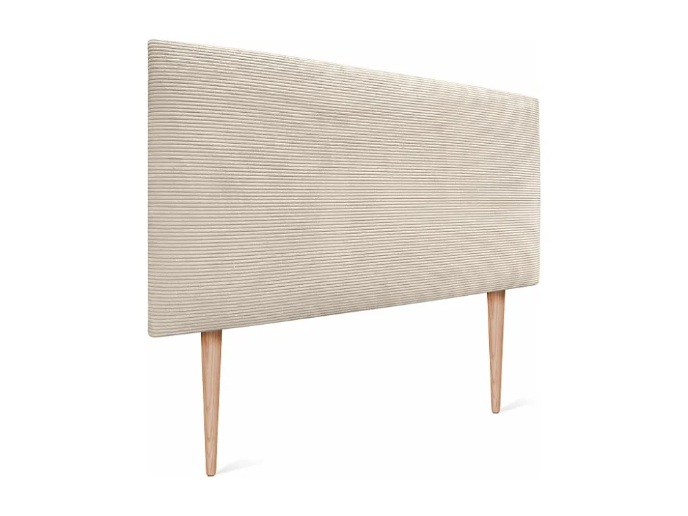 DHOME Effen Corduroy Hoofdeinde 150x105 met Bedpoten 150/160 - Ecru