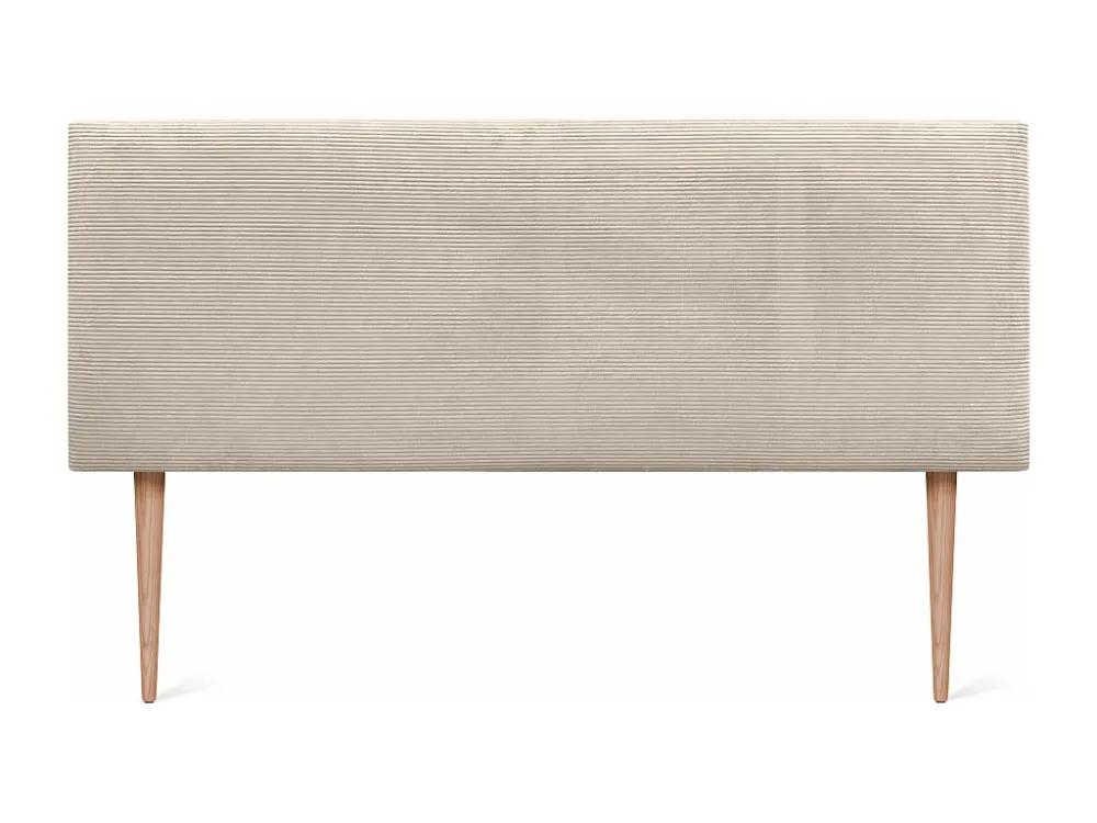 DHOME Effen Corduroy Hoofdeinde 150x105 met Bedpoten 150/160 - Ecru