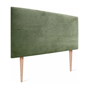 DHOME Effen corduroy hoofdeinde 150x115 met bedpoten 150/160 - Junglegroen