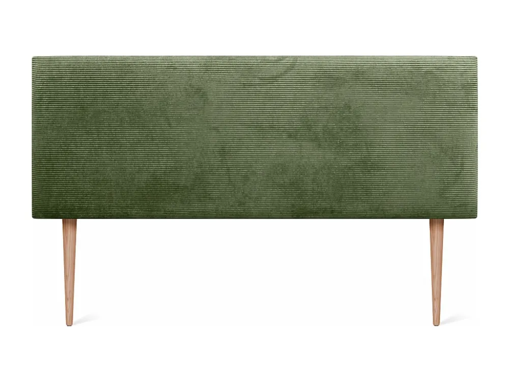 DHOME Effen corduroy hoofdeinde 150x115 met bedpoten 150/160 - Junglegroen