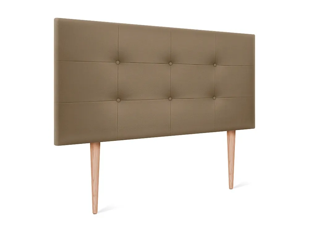 DHOME Getuft kunstleer hoofdeinde 105x115cm met bedpoten 105 - Lichtbruin
