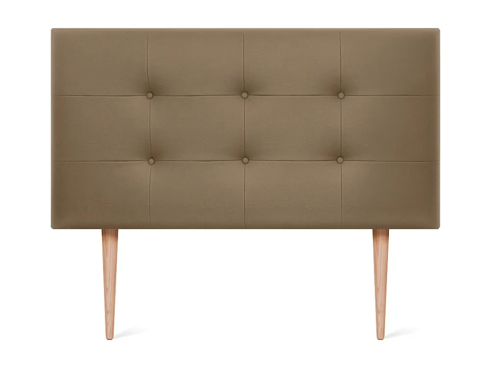 DHOME Getuft kunstleer hoofdeinde 105x115cm met bedpoten 105 - Lichtbruin