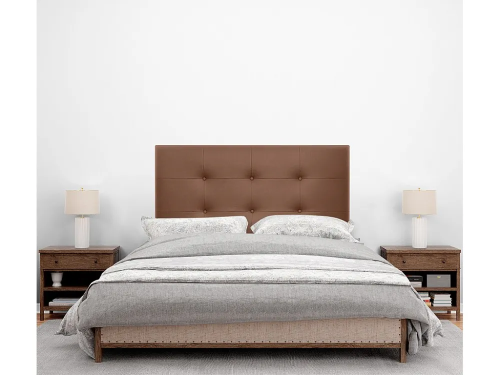 DHOME Getuft kunstleer hoofdeinde 105x60cm bedden 105 - Clay