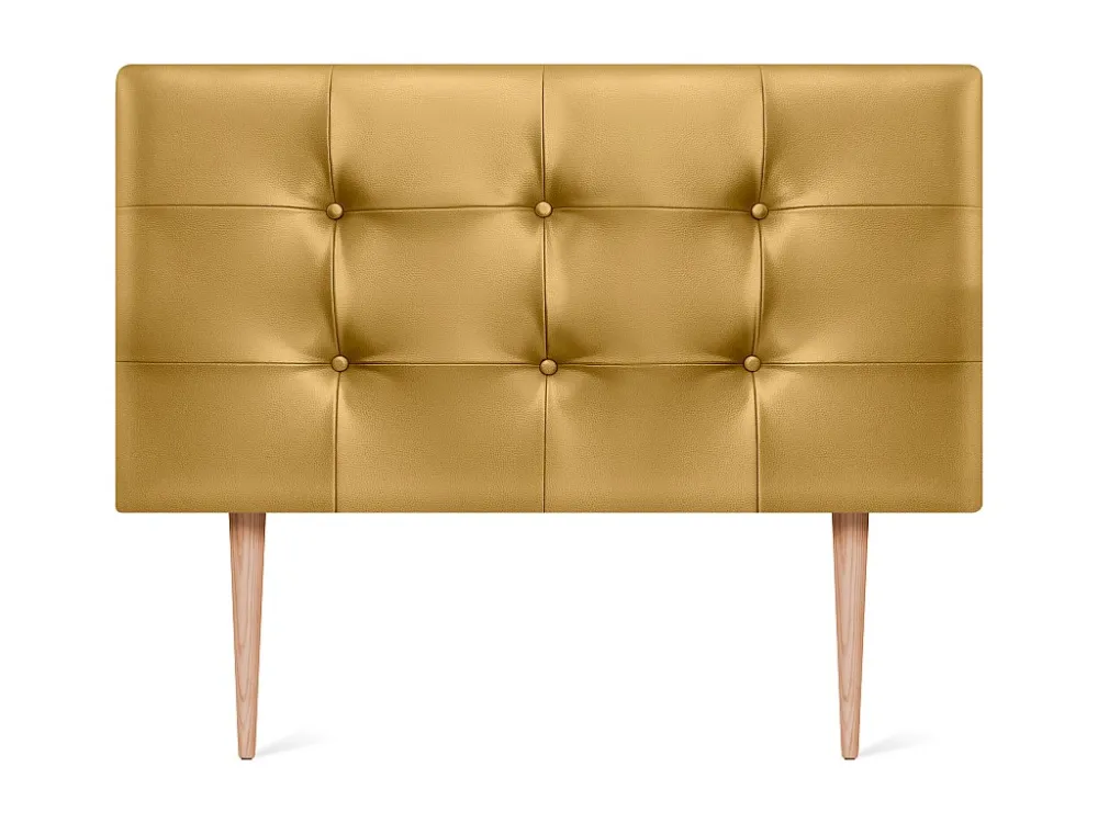 DHOME Getuft kunstleer hoofdeinde 110x115cm met bedpoten 105 - Goud