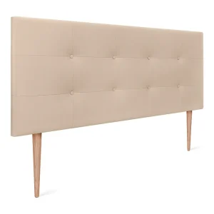 DHOME Getuft kunstleer hoofdeinde 145x115cm met bedpoten 135/140 - Lichtbruin