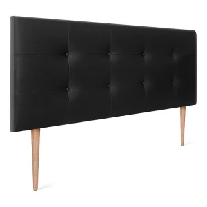 DHOME Getuft kunstleer hoofdeinde 145x115cm met bedpoten 135/140 - Zwart