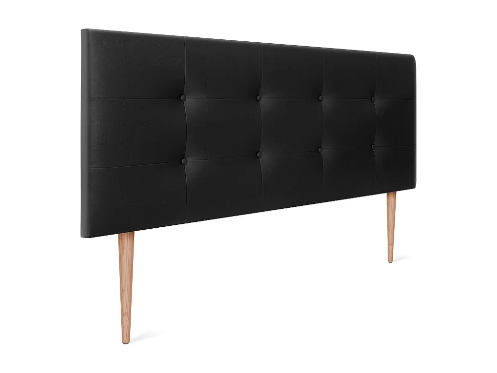 DHOME Getuft kunstleer hoofdeinde 145x115cm met bedpoten 135/140 - Zwart