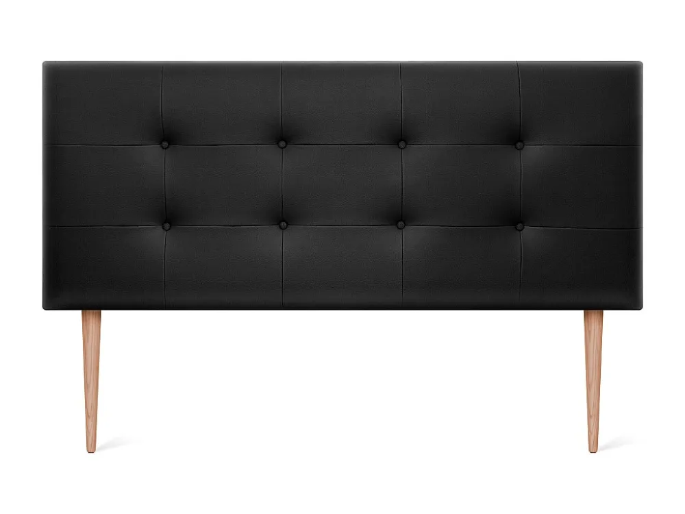 DHOME Getuft kunstleer hoofdeinde 145x115cm met bedpoten 135/140 - Zwart