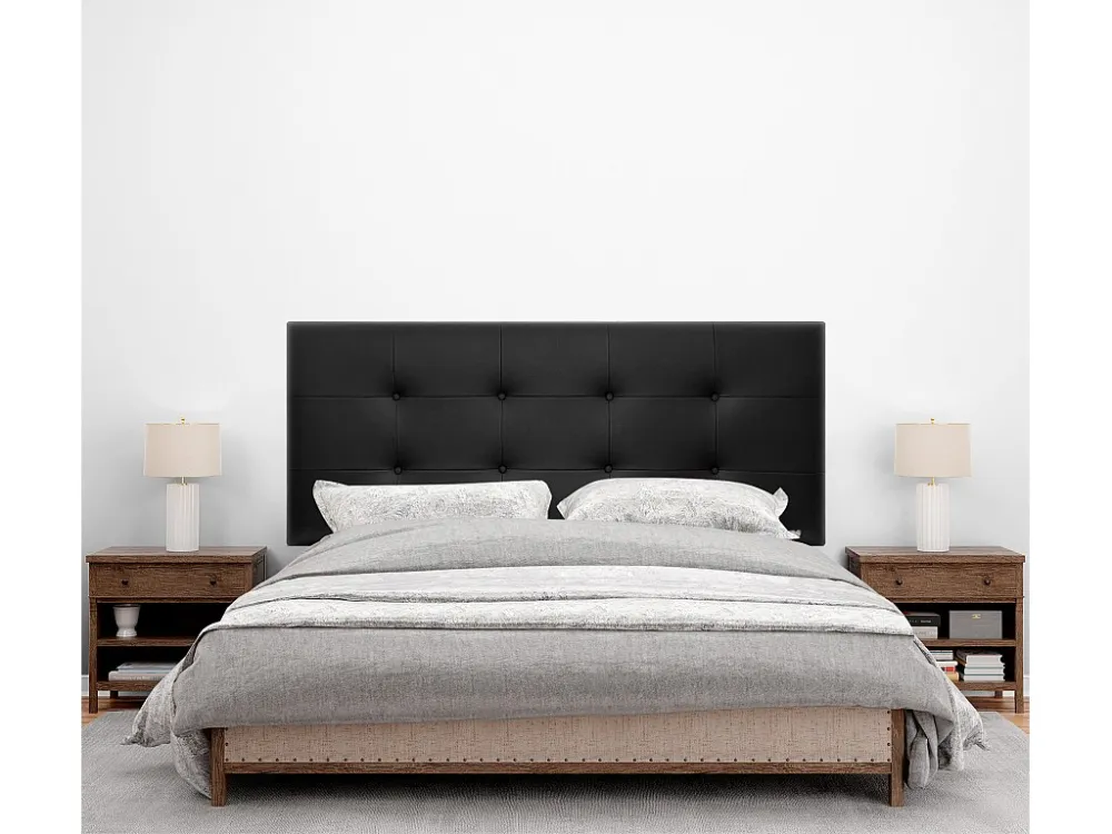 DHOME Getuft kunstleer hoofdeinde 145x60cm voor 135/140 bedden - Zwart