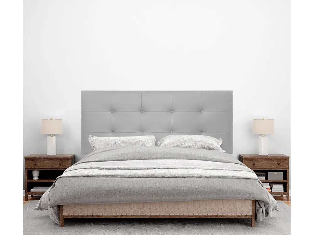 DHOME Getuft kunstleer hoofdeinde 145x60cm voor 135/140 bedden - lichtgrijs