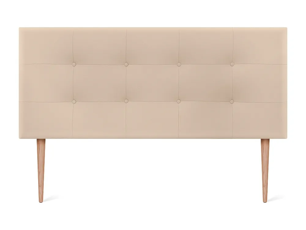DHOME Getuft kunstleer hoofdeinde 160x115cm met bedpoten 150/160 - Lichtbruin