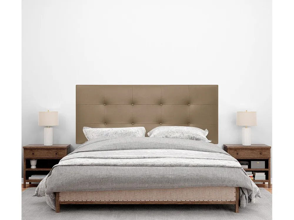 DHOME Getuft kunstleer hoofdeinde 160x60cm voor 150/160 bedden - lichtbruin