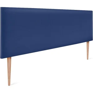 DHOME Glad kunstleer hoofdeinde 145x105cm met bedpoten 135/140 - Blauw