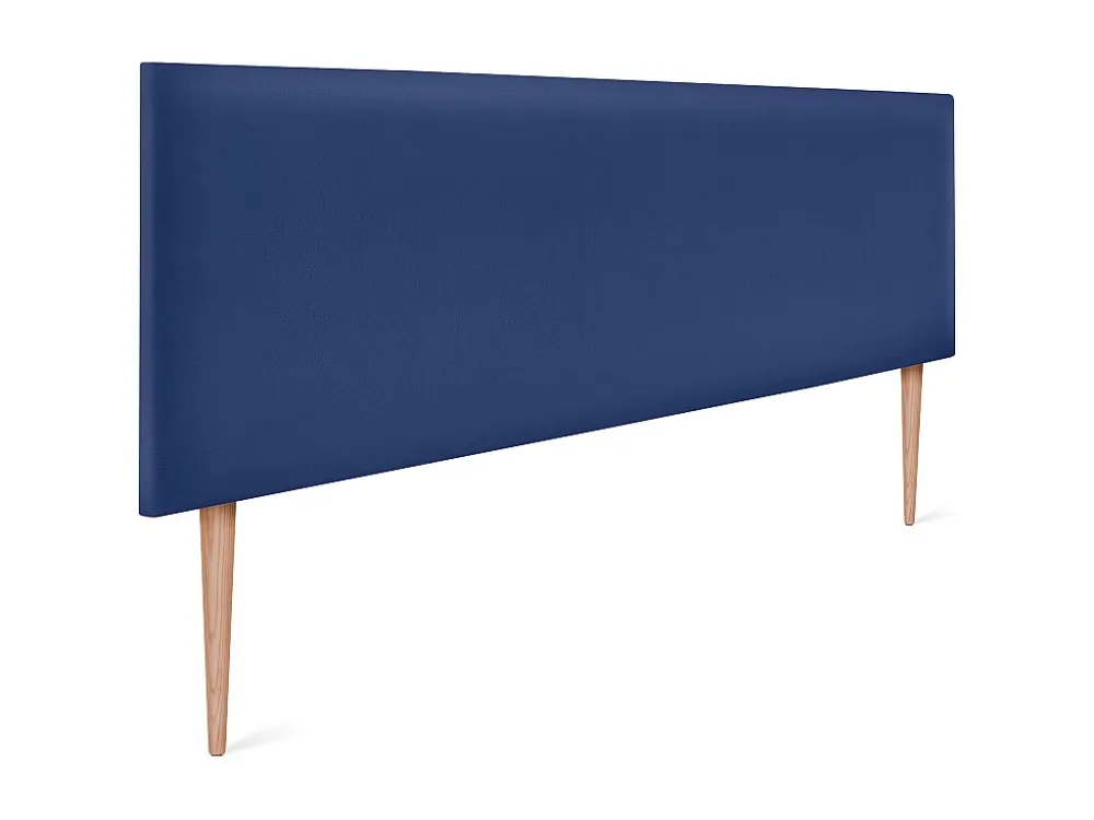 DHOME Glad kunstleer hoofdeinde 145x105cm met bedpoten 135/140 - Blauw