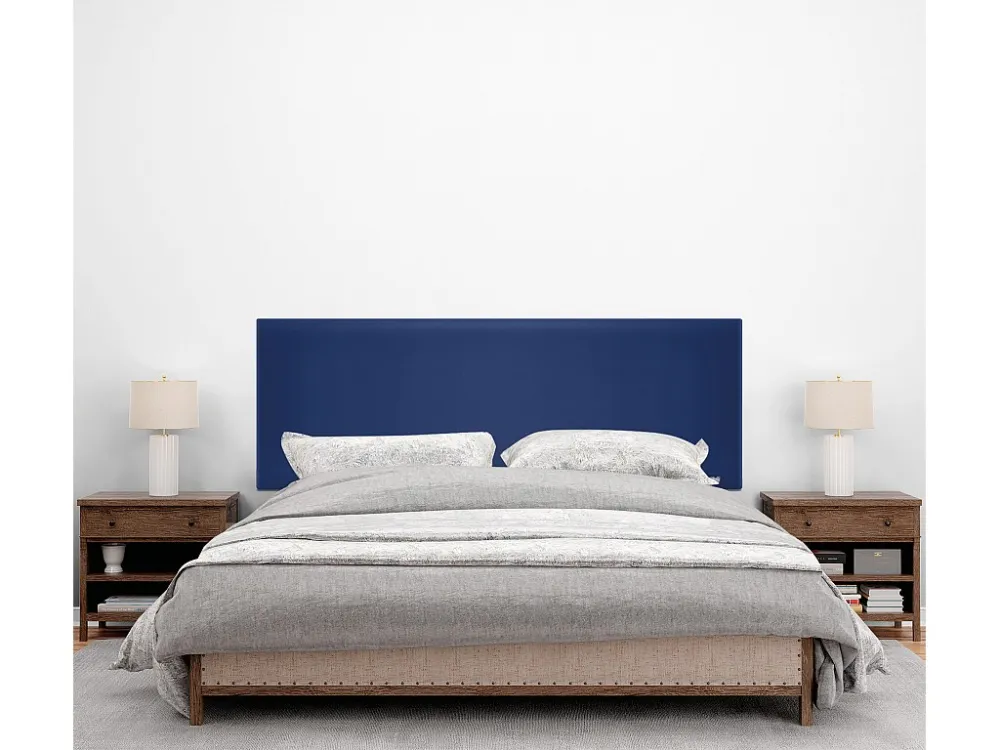 DHOME Glad kunstleer hoofdeinde 145x105cm met bedpoten 135/140 - Blauw