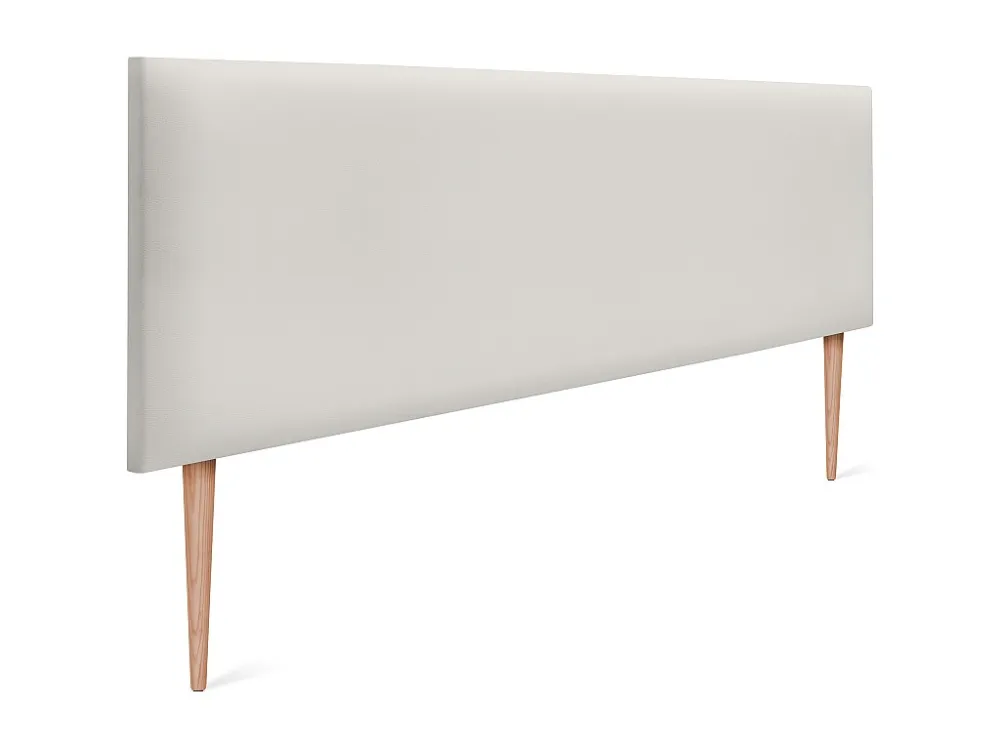 DHOME Glad kunstleer hoofdeinde 145x105cm met bedpoten 135/140 - Beenwit