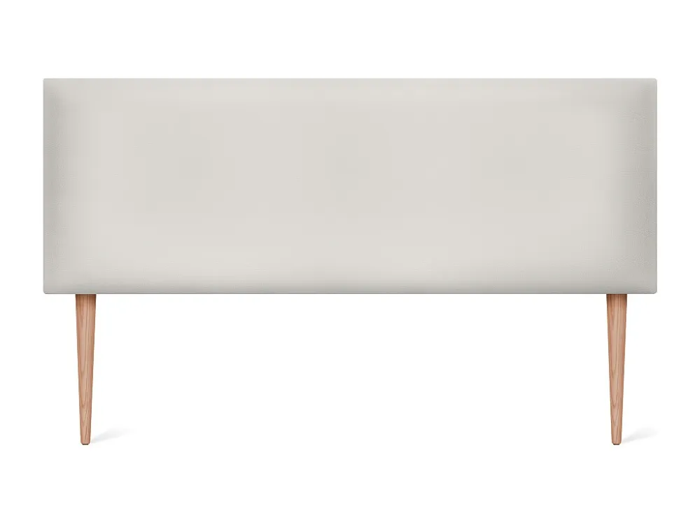 DHOME Glad kunstleer hoofdeinde 145x105cm met bedpoten 135/140 - Beenwit