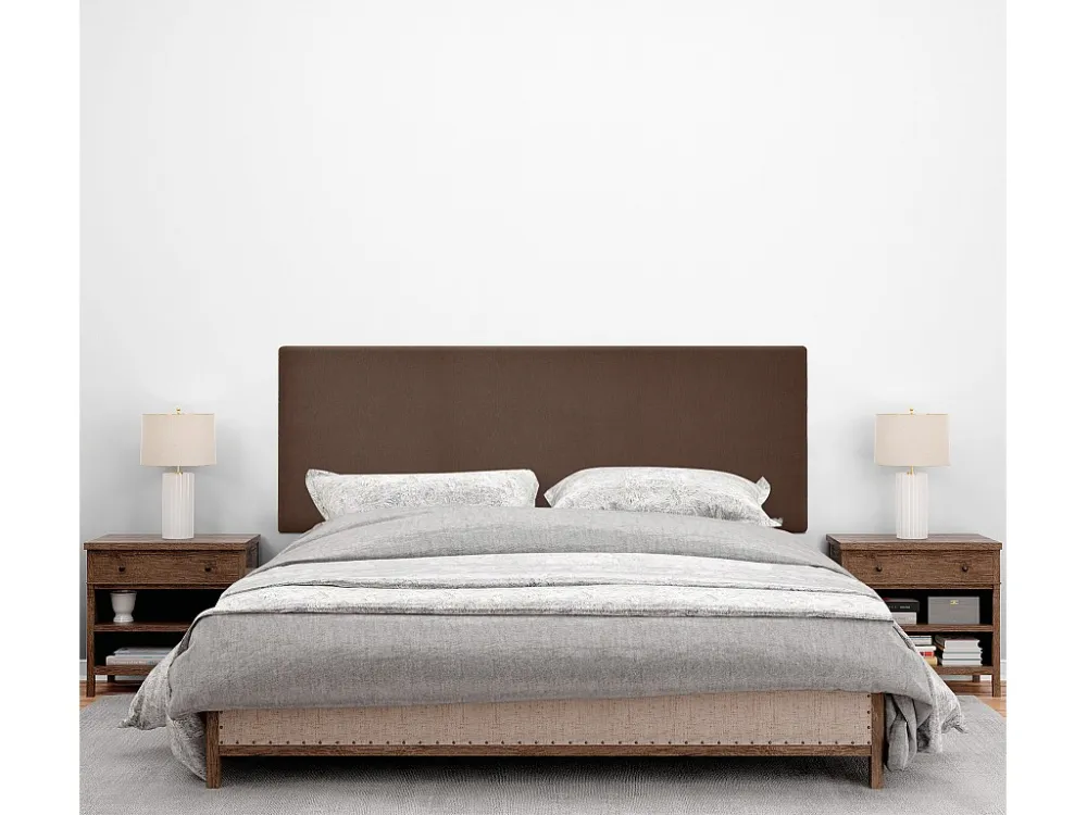DHOME Hoofdeinde gladde aqualine stof 160x50cm voor 150/160 bedden - Bruin