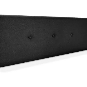 DHOME Hoofdeinde gladde aqualine stof met knopen 145x50cm bedden 135/140 - Zwart