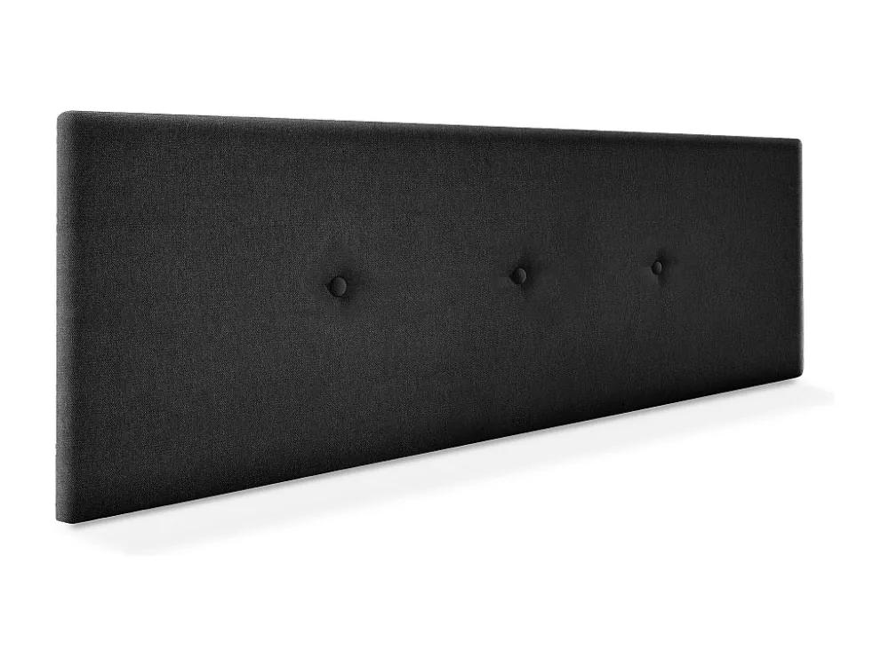 DHOME Hoofdeinde gladde aqualine stof met knopen 145x50cm bedden 135/140 - Zwart
