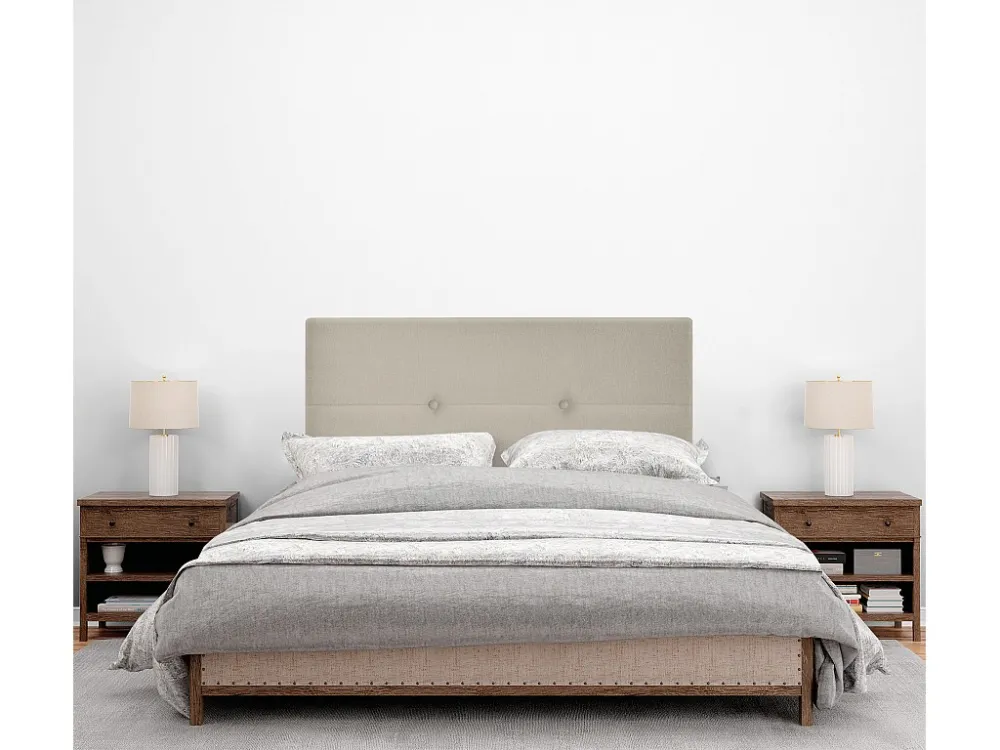DHOME Hoofdeinde van Aqualine stof met knopen 110x50cm Bedden 105 - Lichtbruin