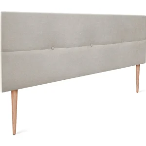 DHOME Hoofdeinde van Aqualine stof met knopen 160x105cm met bedpoten Bedden 150/160 - Natuurtint